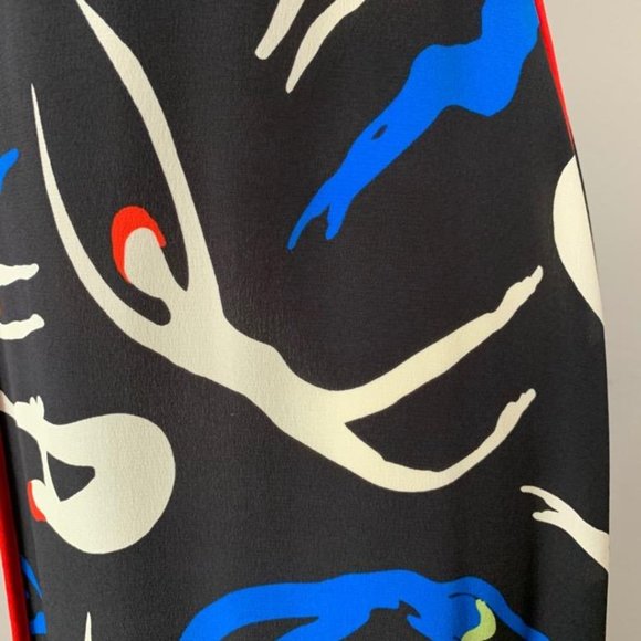 DVF Diane von Furstenberg Verona Swimmers black silk colorblock dress - Picture 7 of 7